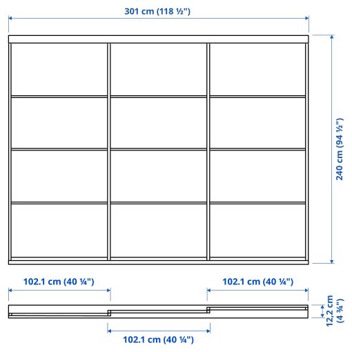 SKYTTA/SVARTISDAL, sliding door combination, 301x240 cm, 494.240.50