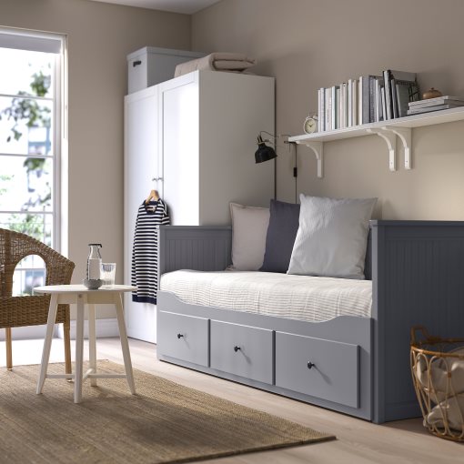 HEMNES, κρεβάτι επισκέπτη day bed 3 συρτάρια/2 στρώματα, 80x200 cm, 494.281.14