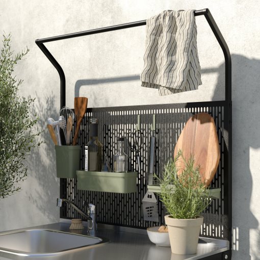 GRILLSKÄR, μονάδα νεροχύτη με πίσω επιφάνεια/εξωτερικού χώρου, 86x61x176 cm, 494.952.45