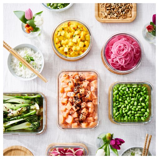 IKEA 365+, δοχείο αποθήκευσης τροφίμων στρογγυλό/γυαλί, 400 ml, 503.591.95