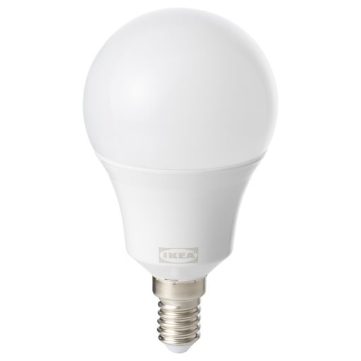 TRÅDFRI, LED bulb E14 470 lumen wireless dimmable white spectrum/globe, 504.867.87