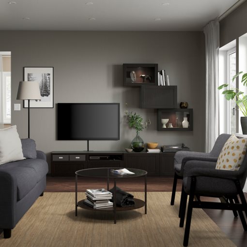 BESTÅ, TV storage combination/glass doors/drawers soft closing, 240x42x190 cm, 594.113.11