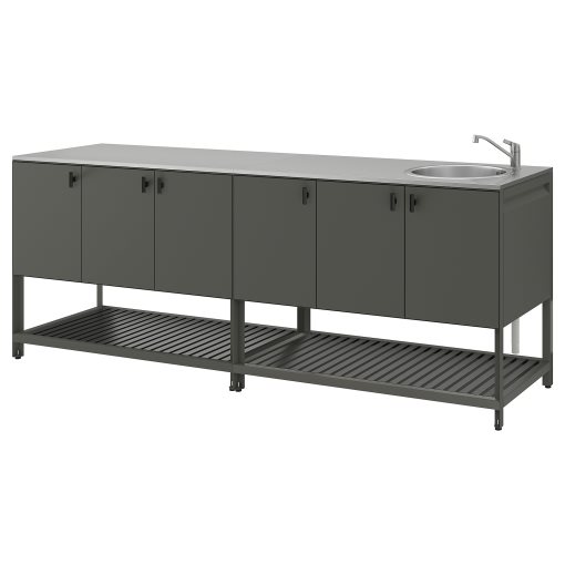 BATSKAR, kitchen with sink unit/outdoor, 240x60 cm, 595.478.33