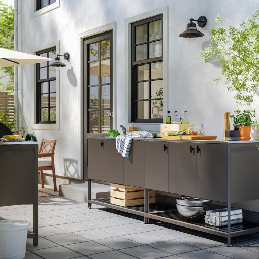 BATSKAR, kitchen with sink unit/outdoor, 240x60 cm, 595.478.33