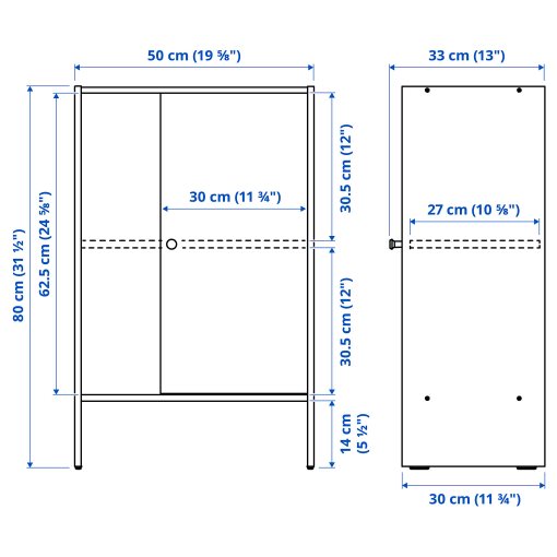 BAGGEBO, cabinet with door, 50x30x80 cm, 604.812.04
