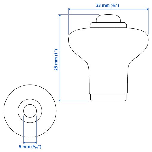 KLINGSTORP, knob set of 2, 23 mm, 605.428.58