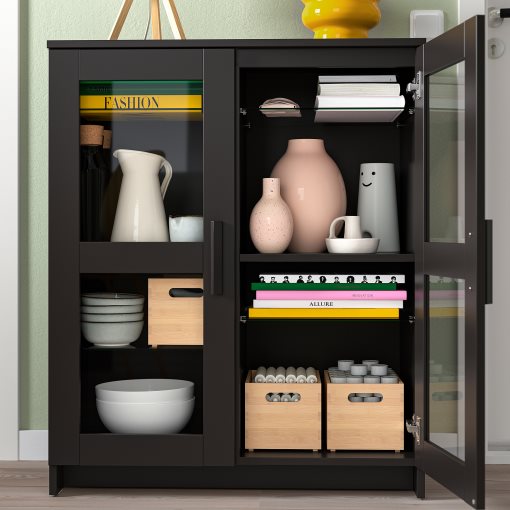 BRIMNES, TV storage combination/glass doors, 692.782.22
