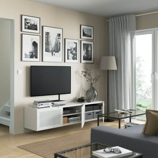 BESTÅ, έπιπλο TV με πόρτες, 180x42x38 cm, 694.174.40