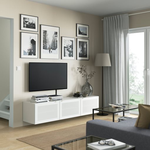 BESTÅ, έπιπλο TV με πόρτες, 180x42x38 cm, 694.174.40