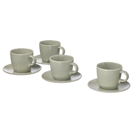 FÄRGKLAR, cup with saucer 4 pack, 25 cl, 704.781.59
