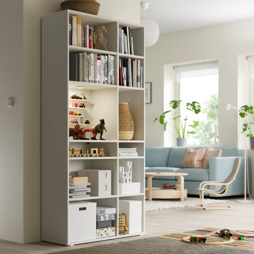 VIHALS, shelving unit with 10 shelves, 95x37x200 cm, 704.832.74
