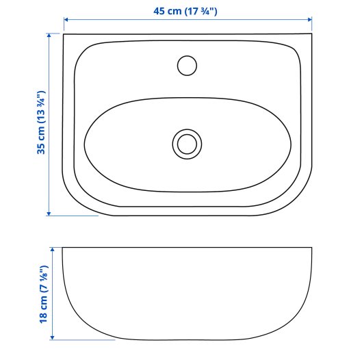 SKATSJÖN, single wash-basin, 45x35 cm, 705.042.57