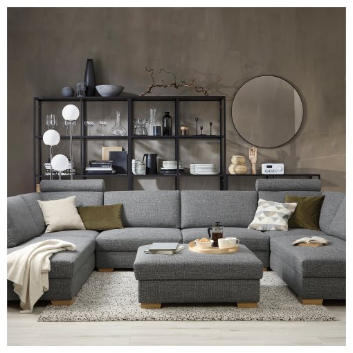 SÖRVALLEN, U-shaped sofa 5-seat with open ends, 793.147.95