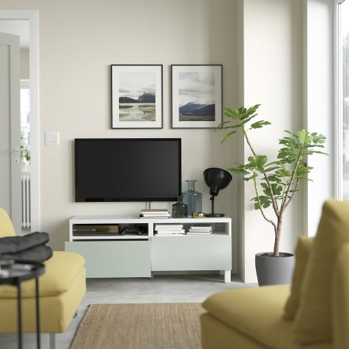 BESTÅ, έπιπλο TV με συρτάρια ανοίγματος με πίεση, 120x42x48 cm, 794.200.03