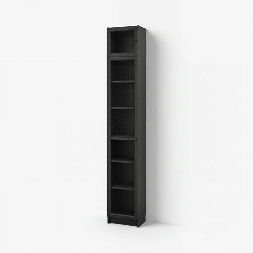 BILLY/OXBERG, bookcase with glass doors/height extension unit, 40x30x237 cm, 794.833.59