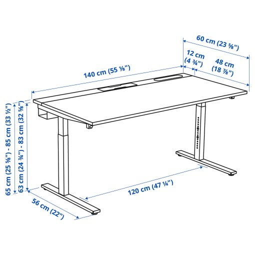 MITTZON, desk, 140x60 cm, 795.280.46