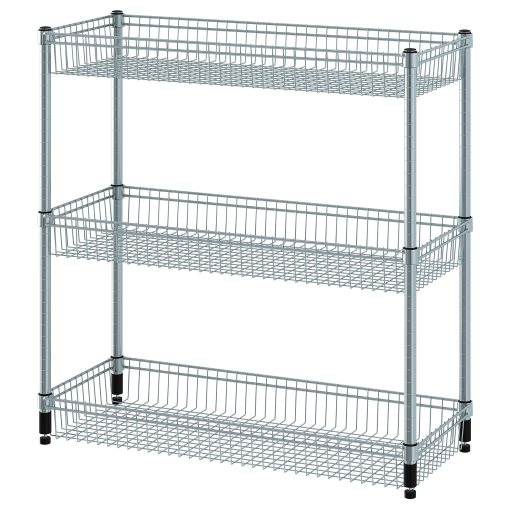 OMAR, shelving unit with 3 baskets, 92x36x94 cm, 804.830.75