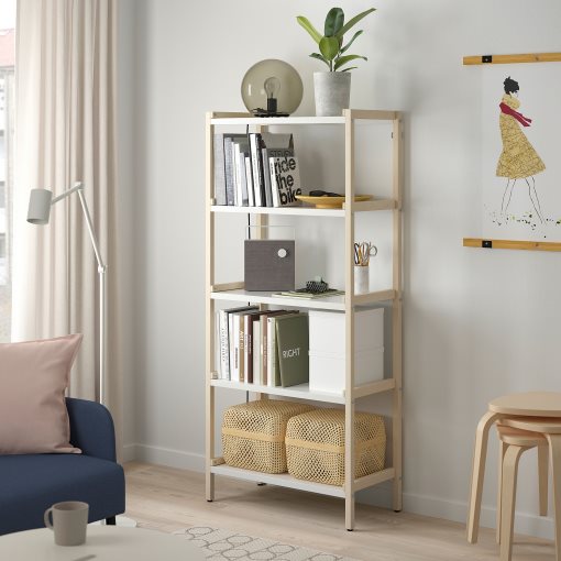 EKENABBEN, open shelving unit/ aspen, 70x34x154 cm, 804.878.13
