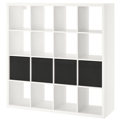 KALLAX, shelving unit with 4 inserts, 890.305.84