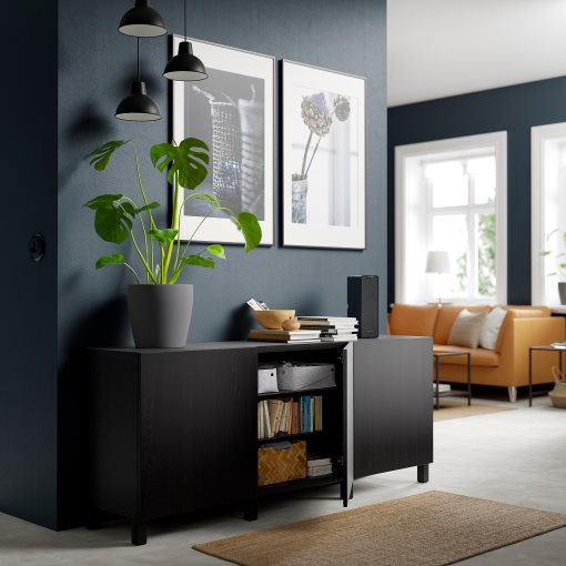 BESTÅ, storage combination with doors, 180x42x74 cm, 891.394.90