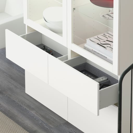 BESTÅ, σύνθεση αποθήκευσης με γυάλινες πόρτες, 120x40x192 cm, 891.960.13