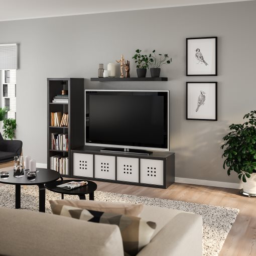 KALLAX/LACK, storage combination with shelf, 189x39x147 cm, 893.987.18