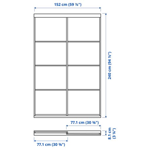 SKYTTA/MEHAMN, sliding door combination, 152x240 cm, 894.240.48
