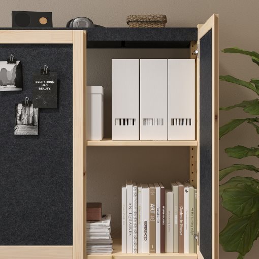 IVAR, shelving unit with doors, 89x30x124 cm, 895.078.83