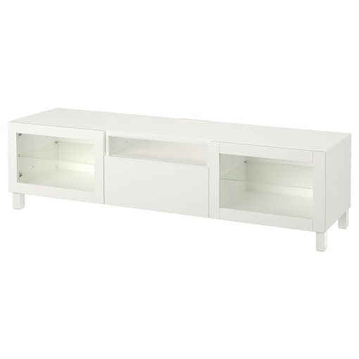 BESTÅ, TV bench with doors/drawer soft closing, 180x42x48 cm, 993.291.97