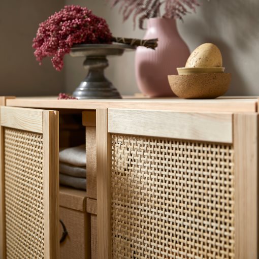IVAR, shelving unit with doors, 134x30x179 cm, 994.034.70