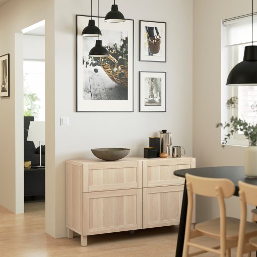 BESTÅ, storage combination with doors/drawers push-open, 120x42x74 cm, 994.215.15