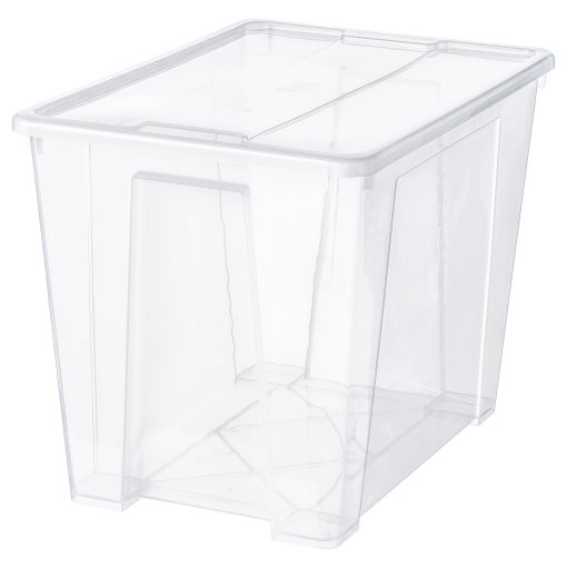 SAMLA, box with lid, 57x39x42 cm/65 l, 994.407.74