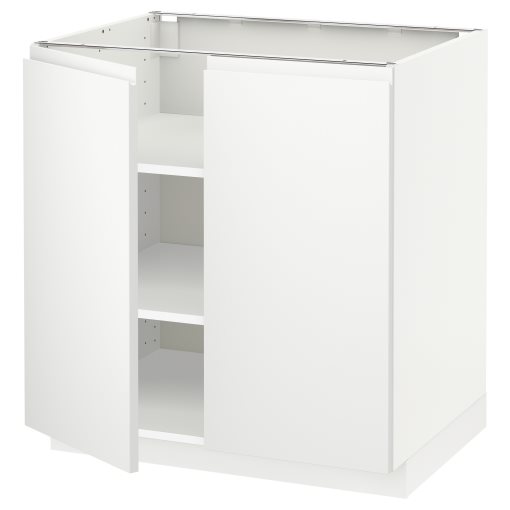 METOD, base cabinet with shelves/2 doors, 80x60 cm, 994.561.85