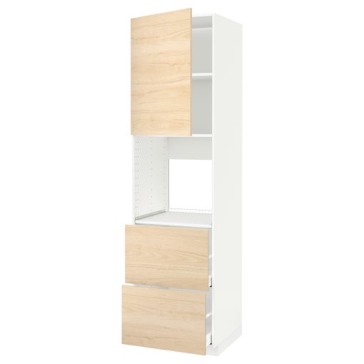 METOD, high cabinet for oven with door/2 fronts/2 high drawers, 60x60x220 cm, 994.684.52