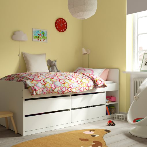 SLÄKT, bed frame with storage, 103.629.77