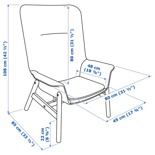 VEDBO, high-back armchair, 104.235.89