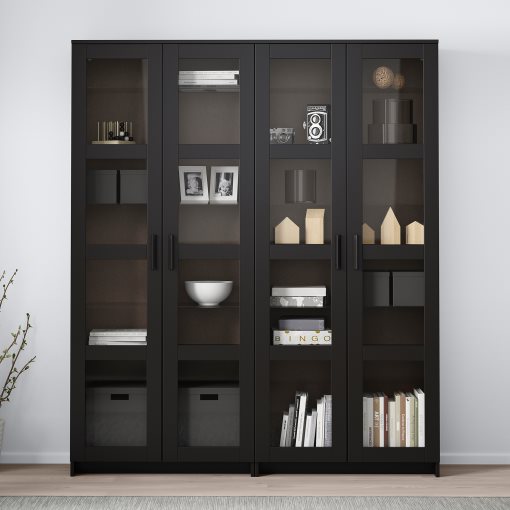 BRIMNES, storage combination with glass doors, 192.782.34