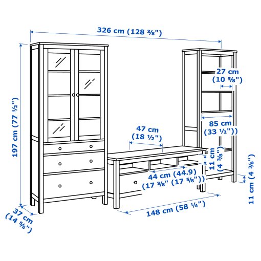 HEMNES, TV storage combination, 192.995.71