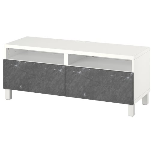 BESTÅ, TV bench with drawers soft closing, 120x42x48 cm, 194.358.75