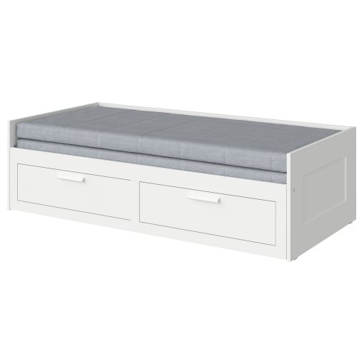 BRIMNES, κρεβάτι επισκέπτη day bed 2 συρτάρια/2 στρώματα, 80x200 cm, 194.973.40