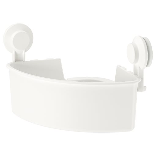TISKEN, corner shelf unit with suction cup, 204.003.04