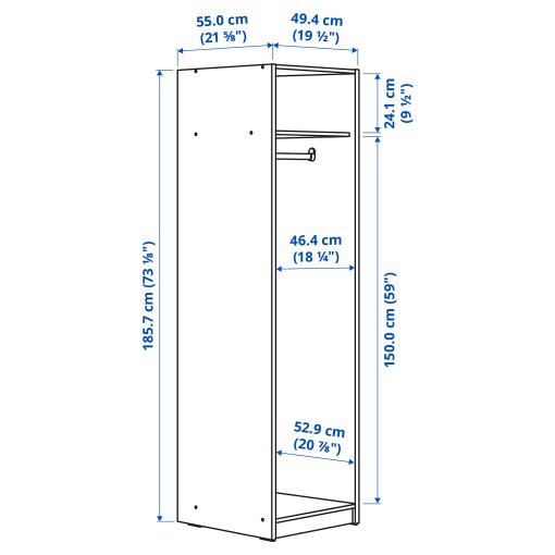 GURSKEN, wardrobe, 49x55x186 cm, 204.863.26