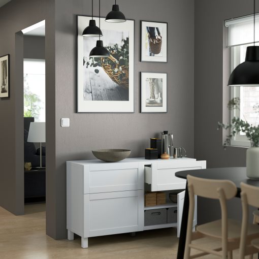 BESTÅ, storage combination with doors/drawers push-open, 120x42x74 cm, 294.126.04