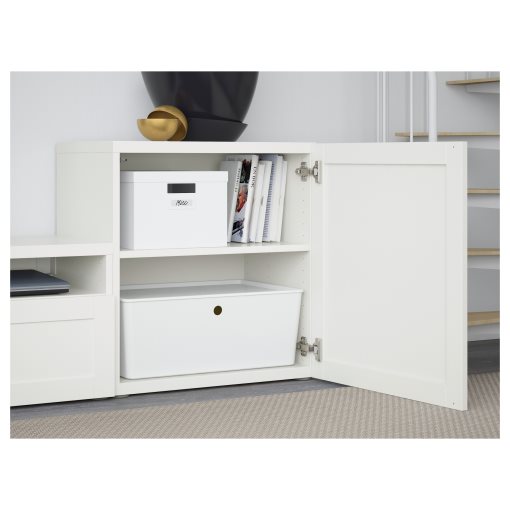 BESTÅ, TV storage combination/glass doors/drawers push open, 300x42x211 cm, 394.067.25