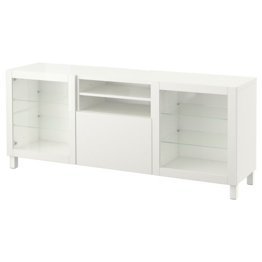 BESTÅ, TV bench with doors/drawer soft closing, 180x42x74 cm, 491.941.05
