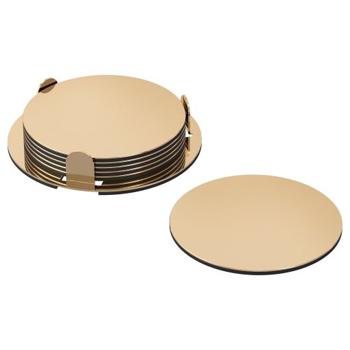 GLATTIS, coasters with holder, 6 pack, 503.430.05