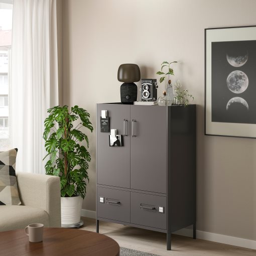 IDÅSEN, cabinet with doors and drawers, 80x47x119 cm, 504.963.81