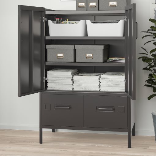 IDÅSEN, cabinet with doors and drawers, 80x47x119 cm, 504.963.81