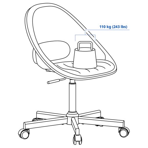 ELDBERGET/MALSKAR, swivel chair with pad, 595.534.47