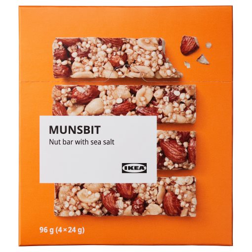 MUNSBIT, nut bar with sea salt 4 pack, 96 g, 604.665.43